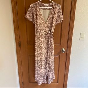 Mod Ref Dresses | Red and Cream Floral Wrap Dress